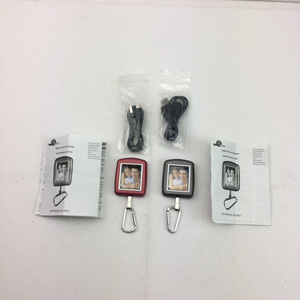 Digital Decor Picture Keychain Frame Red Silver User Manual Cord